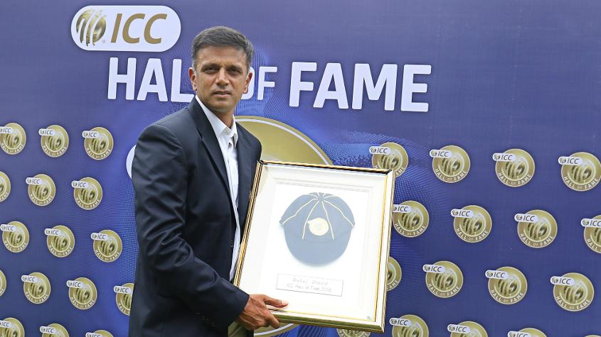 Rahul Dravid formally inducted into the ICC Hall of Fame.