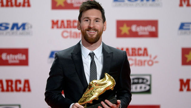 Barcelona forward, Lionel Messi wins record 5th Golden Shoe award!