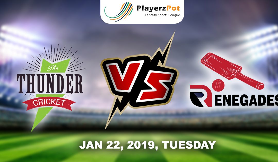PlayerzPot Cricket Prediction: Sydney Thunders vs Melbourne Renegades | Match 38