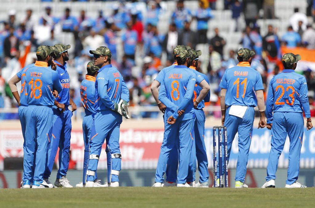 India wear camouflaged caps at Ranchi ODI in tribute to Armed Forces.